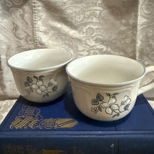 Covington The Edition Stoneware Floral Cups‎ - Set of 2 - Wondale Pattern